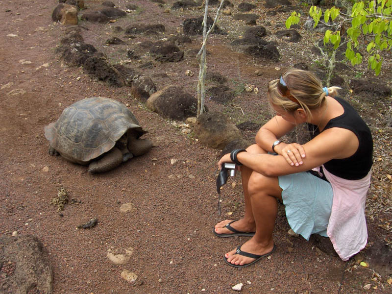 Catherine bonding with the Galapagos