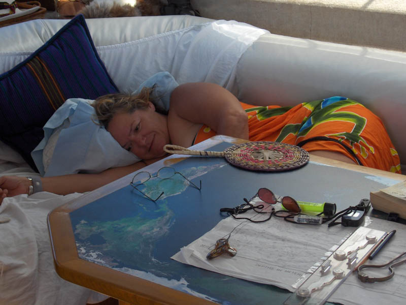 Sharon waking up in the sunshine